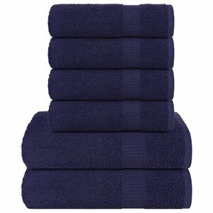 vidaXL 6 daļu dvieļu komplekts, FROGN, tum&scaron;i zils, 360 g/m&sup2;
