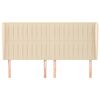 vidaXL galvgalis ar malām, 203x23x118/128 cm, krēmkrāsas audums