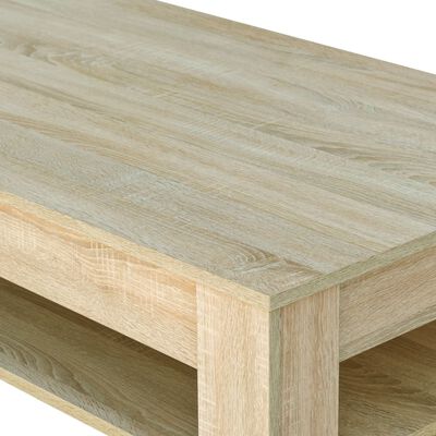 vidaXL kafijas galdiņš, 110x65x48 cm, kokskaidu plātne, ozolkoka krāsā