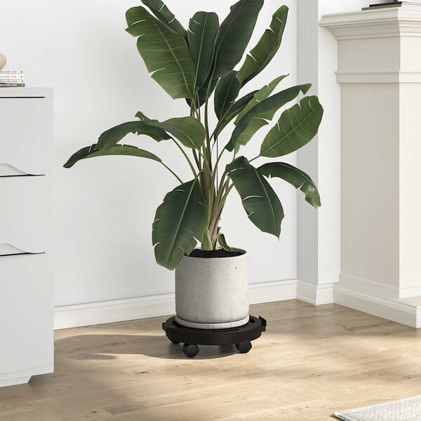 vidaXL podu paliktņi ar riteņiem, 5 gab., &Oslash;30 cm, melni, 170 kg