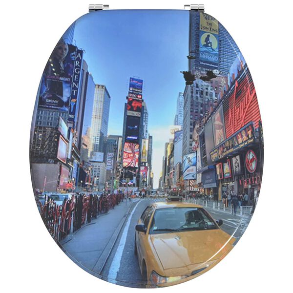 vidaXL Tualetes sēdeklis Daudzkrāsains 44 x 38 cm MDF plāksne