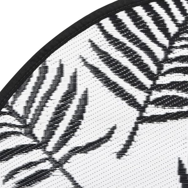 vidaXL āra paklājs, &Oslash;160 cm, ARAKIL balts un melns PP