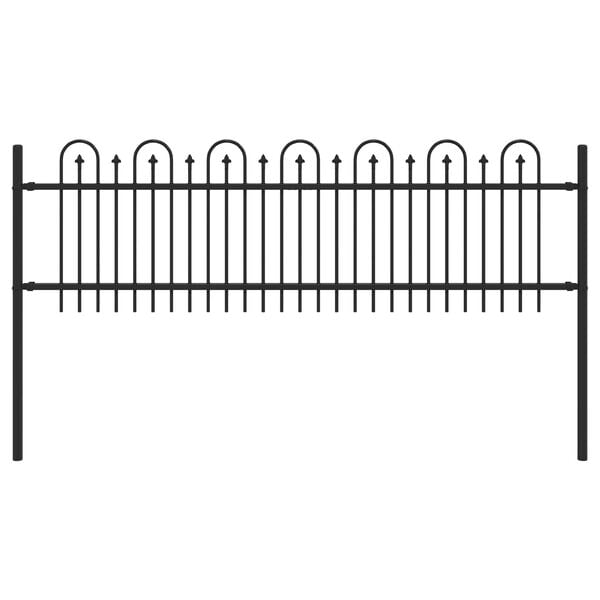 vidaXL Dzinēja arkas žogs Melna 200 x 130 cm