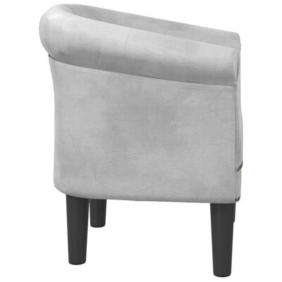 vidaXL klubkrēsls, sudraba krāsas mākslīgā āda