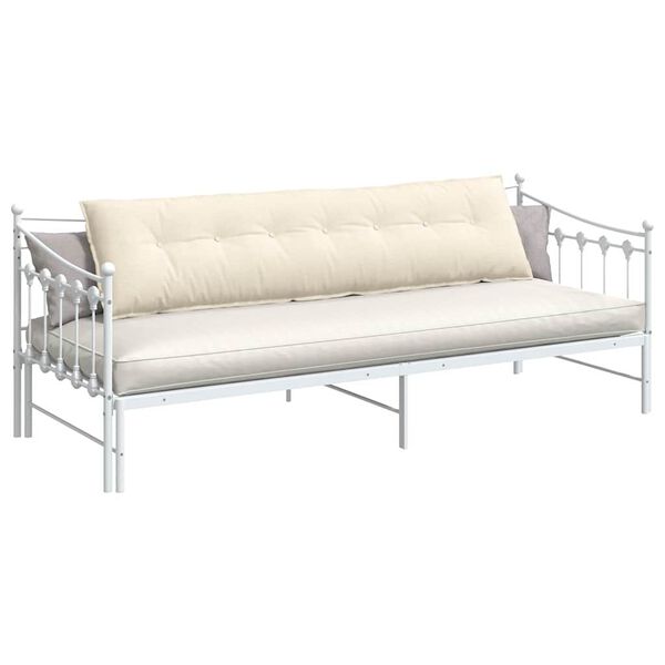 vidaXL Atpakaļ spilvens Krēmkrāsa 200 x 50 cm Korduroja audums