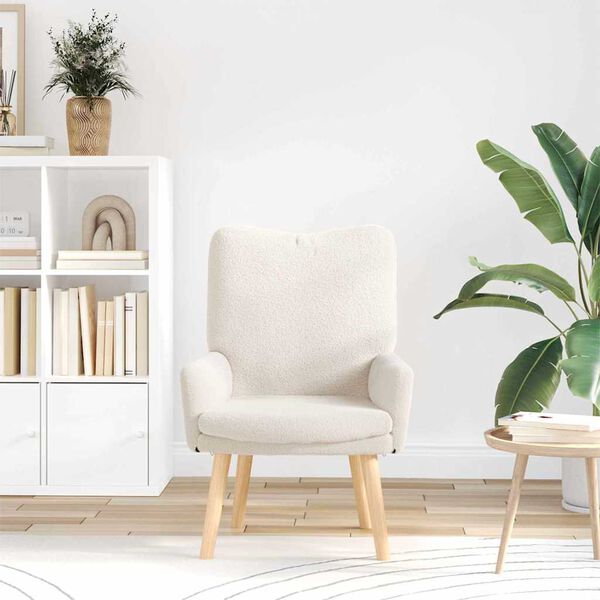 vidaXL atpūtas krēsls Krēmkrāsa 63 x 67 x 94 cm