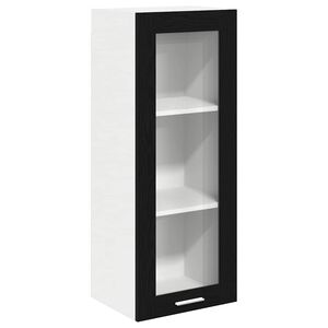 vidaXL Piekarams skapītis ar durvīm Melns ozolkoks 40 x 31 x 100 cm