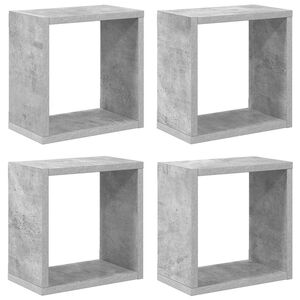 vidaXL kuba formas sienas plaukti, 4 gab., betona pelēki, 26x15x26 cm