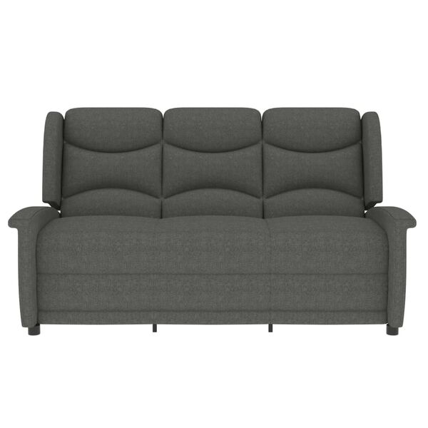 vidaXL trīsvietīgs masāžas krēsls, atgāžams, gaiši pelēks audums