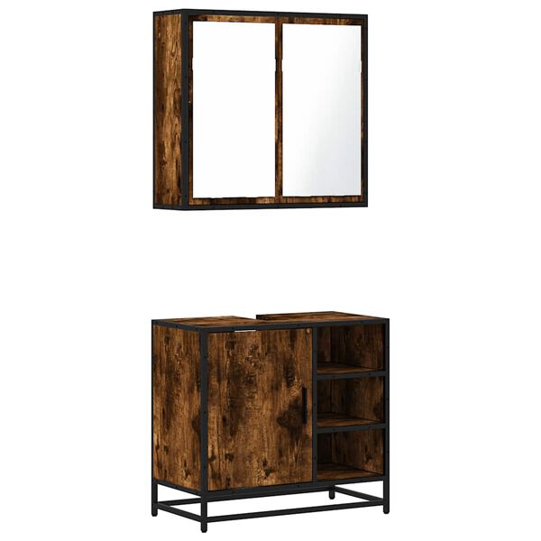 vidaXL 2-daļīgs vannasistabas mēbeļu komplekts, inženierijas koks