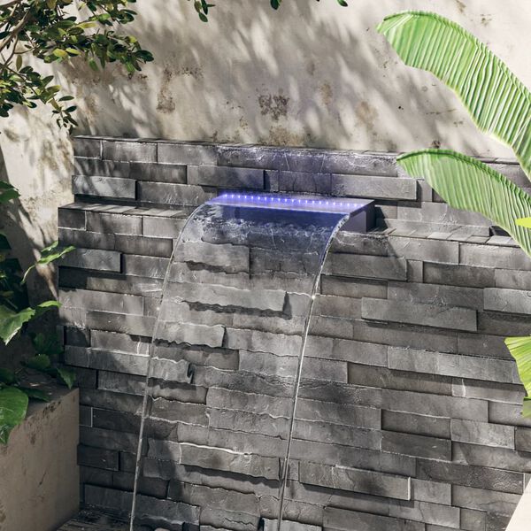 vidaXL ūdenskrituma sliede ar RGB LED gaismām, akrils, 45 cm