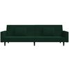 vidaXL 2-vietīga dīvāngulta ar diviem spilveniem, tum&scaron;i zaļ&scaron; samts