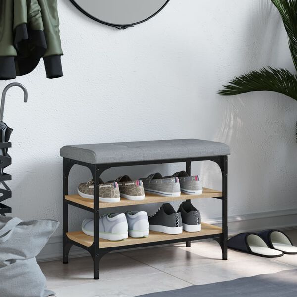 vidaXL apavu skapītis, ozolkoka krāsa, 62x32x47 cm, inženierijas koks