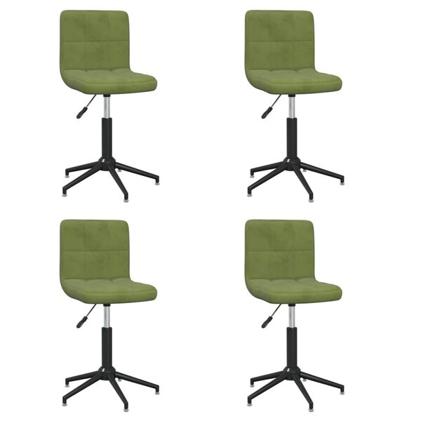 3087669 vidaXL Swivel Dining Chairs 4 pcs Light Green Velvet (334431&times;2)