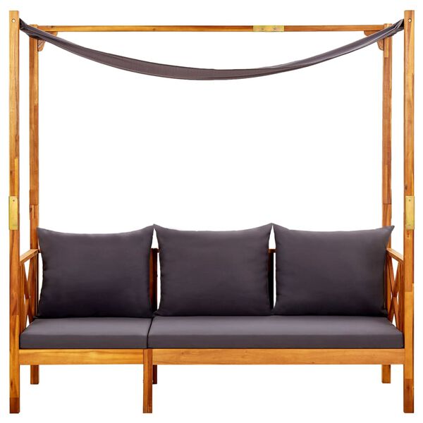 vidaXL dārza sols ar jumtiņu, akācijas masīvkoks