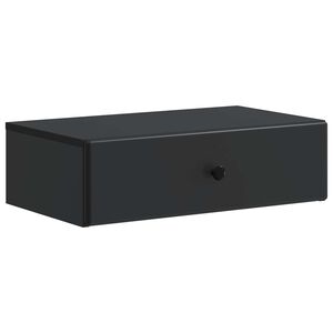 vidaXL Sienas montējamais sānu galds Melns 59 x 34,5 x 17 cm
