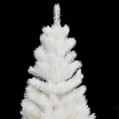 vidaXL mākslīgā Ziemassvētku egle, dabīga izskata skujas, 90 cm, balta