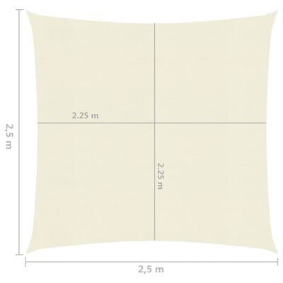vidaXL saulessargs, 160 g/m², krēmkrāsas, 2,5x2,5 m, HDPE