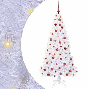 vidaXL Mākslīgā Ziemassvētku eglīte Balts 180 cm PVC un tērauds