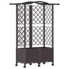 vidaXL Pacelta gulta ar treliem un jumtu Brūna 122 x 40 x 144 cm PP