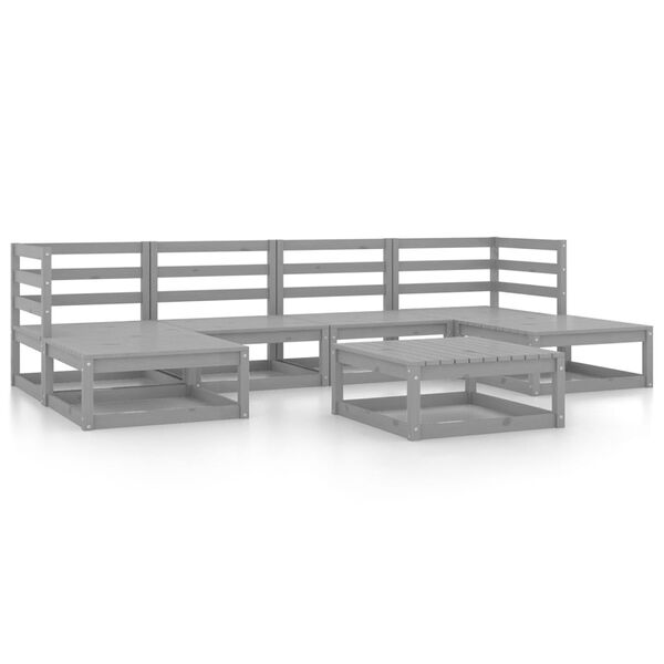 vidaXL 7-daļīgs dārza atpūtas mēbeļu komplekts, priedes masīvkoks