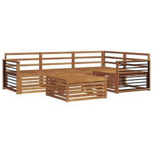 vidaXL Āra dīvānu komplekts 5 pcs Dabiska Cietā akācijas koks