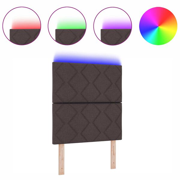 vidaXL Galvgalis ar LED sloksnes lukturiem Gai&scaron;i pelēks 80 cm audums