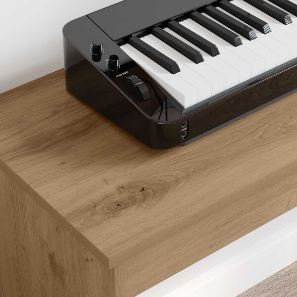 vidaXL Klavieru statīvs Artisānā ozols 120 x 32 x 64 cm