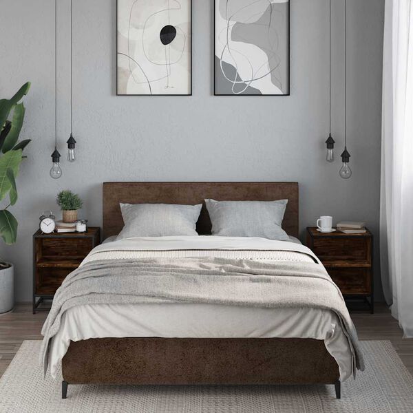 vidaXL naktsskapītis, 2 gab., 40x31x50 cm, inženierijas koks metāls