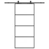 vidaXL bīdāmās durvis ar stiprinājumiem, melns, stikls, 90x205 cm