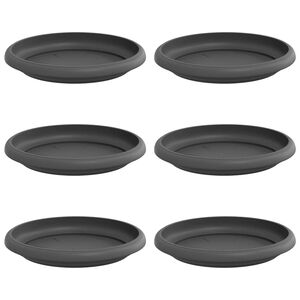 vidaXL Apaļa Ziedu Palete 6 pcs Melna &Oslash; 14 x 2 cm Plastmasa