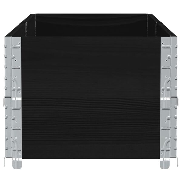 vidaXL dārza puķu kaste, melna, 150x50 cm, priedes masīvkoks