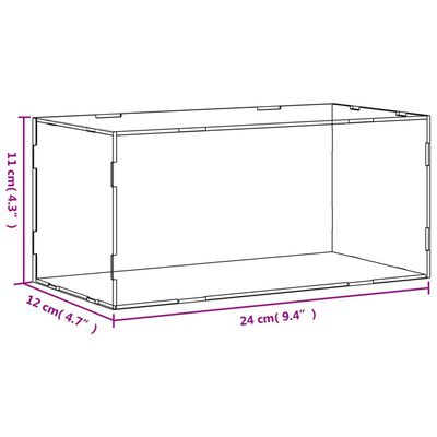 vidaXL vitrīnas kaste, caurspīdīga, 24x12x11 cm, akrils