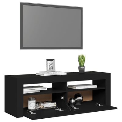 vidaXL TV galdiņš ar LED lampiņām, 120x35x40 cm, melns