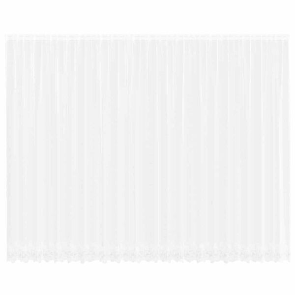 vidaXL Mežģīņu aizkars ar aizkariem Balts 300 x 600 cm Poliesters