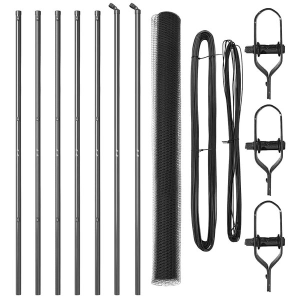 vidaXL Žoga āķis Pelēka 10 x 1,5 m (25 mm siets) Tērauds un PVC