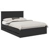 vidaXL Gultas rāmis ar atvilktni Melna 140 x 190 cm Inženieru koks