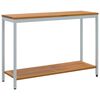vidaXL Āra galds ar uzglabā&scaron;anu Dabisks un pelēks 110 x 35 x 75 cm