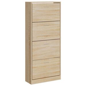 vidaXL apavu plaukts, ozolkoka krāsa, 63x24x147 cm, inženierijas koks