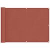 vidaXL Balkona ekrāns Sarkanbrūns 75 x 200 cm PU pārklāts Oksfords alu
