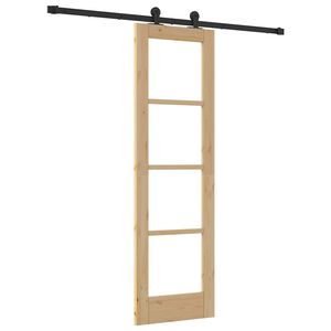 vidaXL Slīdo&scaron;ās durvis ORKDAL 61 x 198,5 cm Dabiska un melna