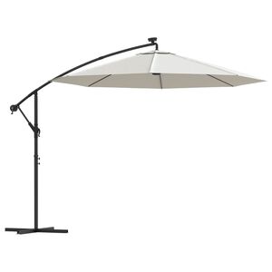 vidaXL saulessargs ar LED, iekarams, 300 cm, metāla kāts, smil&scaron;krāsā