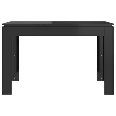 vidaXL virtuves galds, spīdīgi melns, 120x60x76 cm, skaidu plāksne