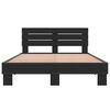 vidaXL gultas rāmis, melns, 140x190 cm, inženierijas koks, metāls