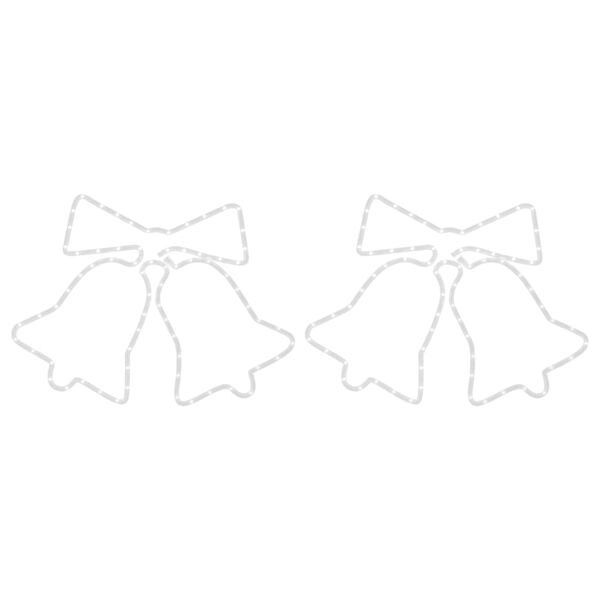 vidaXL Ziemassvētku zvaniņu figūras, 2 gab., 72 LED, 50x56 cm