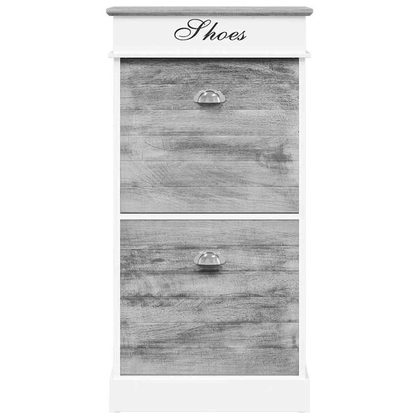 vidaXL apavu skapis, 50x28x98 cm, paulonijas koks, pelēks