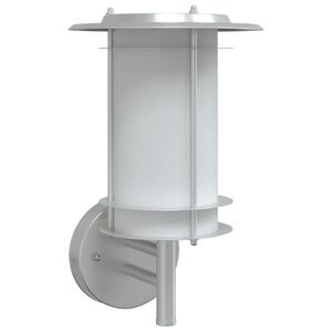 vidaXL āra sienas lampa, sudrabaina, nerūsējo&scaron;s tērauds