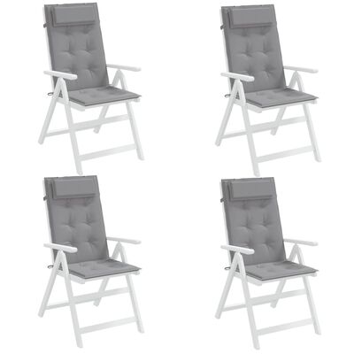 vidaXL dārza krēslu spilveni, 4 gab., oksforda audums, pelēki