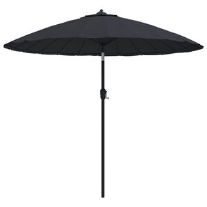 vidaXL dārza saulessargs ar alumīnija kātu, 250 cm, melns