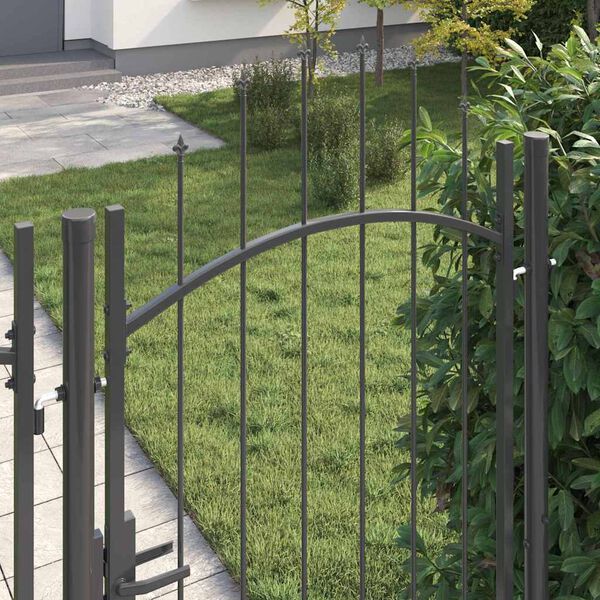 vidaXL Dārza vārti ar slēdzeni Pelēka 100 x 200 cm Tērauds